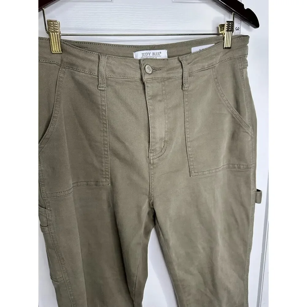 Judy Blue Cargo Slim Fit utility Olive Pants size 11